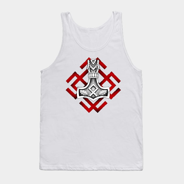 Thors hammer with rune ornament Tank Top by Smurnov